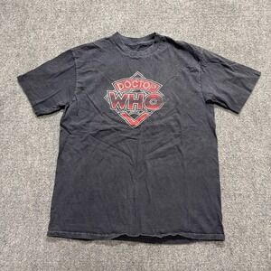 VTG Doctor Who T-Shirt Men's Large 100% Cotton Single Stitch Sci-Fi Black